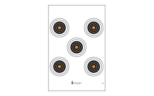 Targets Action Target 5 Bulls Eye Target with Orang ACTION TGT BLSEYE ORG CENTERS 100PK • Model: 5 Bulls-Eye Target with Orang